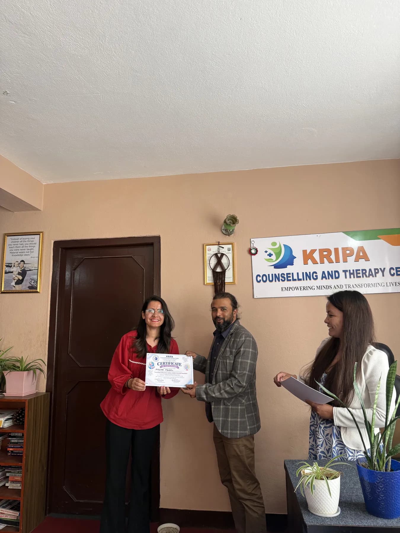 Training certificate ceremony